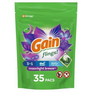 Gain Flings 3in1 Moonlight Breeze Laundry Detergent 35ct